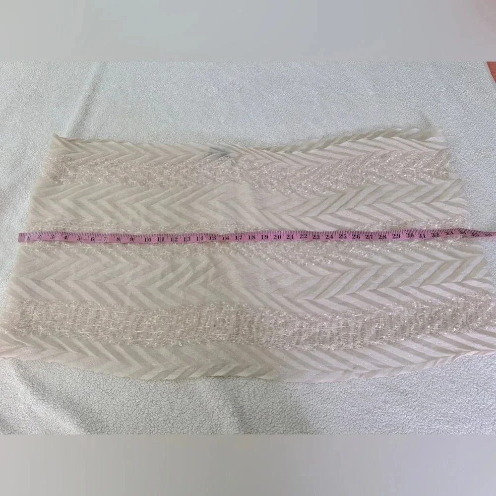 MixIt OS Infinity Loose Cowl Neck Looped Scarf Soft Rose Gold Ivory w/sequins.
